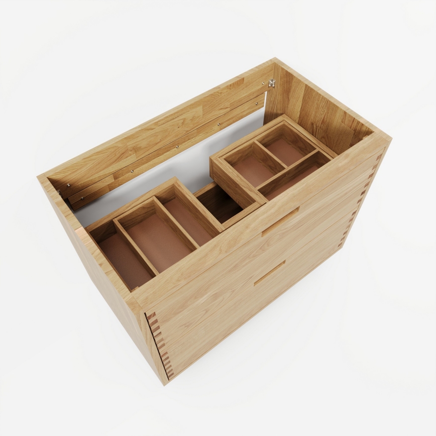 Badmeubel met wastafel GRIBSKOV 80 cm, beige/eiken/wit