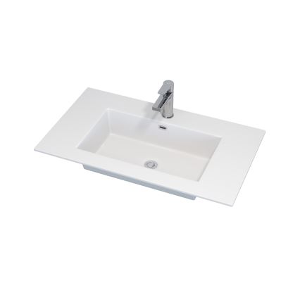 Badmeubel met wastafel GRIBSKOV 80 cm, beige/eiken/wit