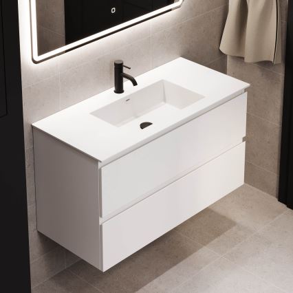 Badmeubel met wastafel HELSINKI 100 cm wit