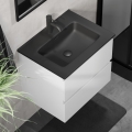 Badmeubel met wastafel KENWOOD 61x52x45 cm wit/zwart