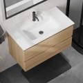 Badmeubel met wastafel KENWOOD 91 cm eiken/wit