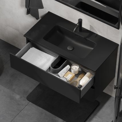 Badmeubel met wastafel KENWOOD 91 cm zwart