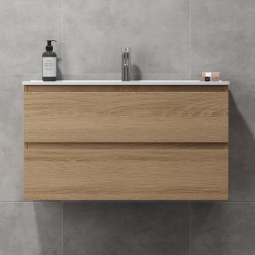 Badmeubel met wastafel KENWOOD 91x50x45 cm eiken