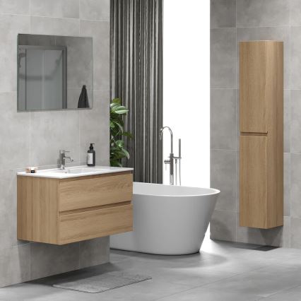 Badmeubel met wastafel KENWOOD 91x50x45 cm eiken