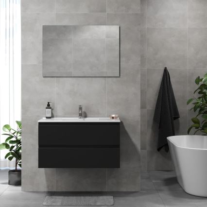 Badmeubel met wastafel KENWOOD 91x50x45 cm zwart