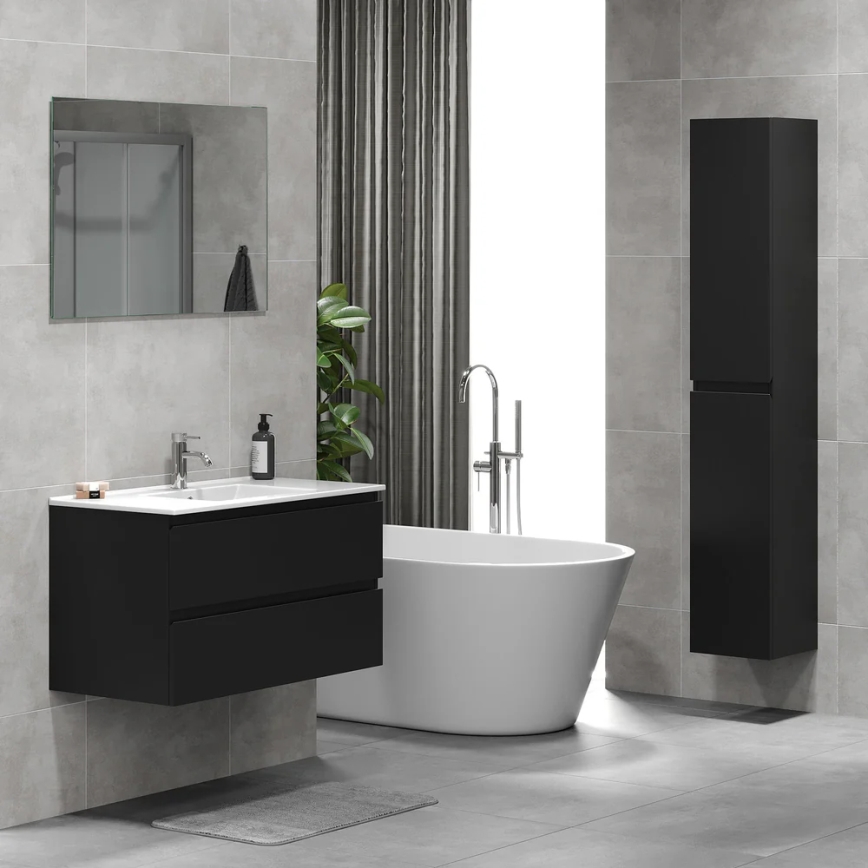 Badmeubel met wastafel KENWOOD 91x50x45 cm zwart