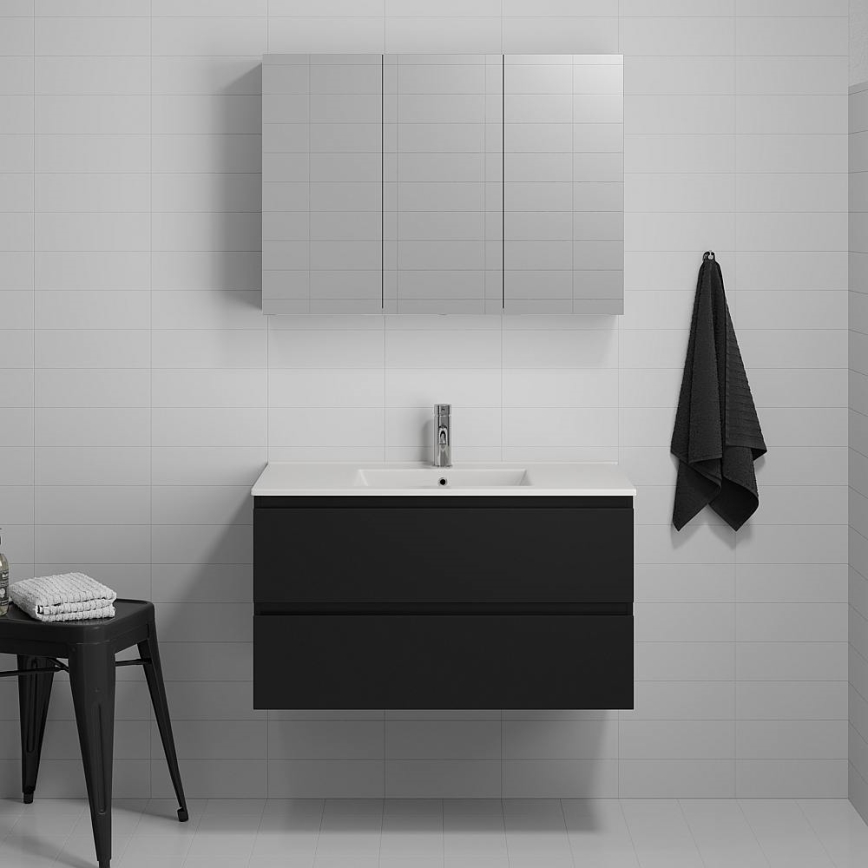 Badmeubel met wastafel KENWOOD 91x50x45 cm zwart