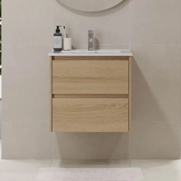 Badmeubel met wastafel MOLDE 60x55x46 cm eiken