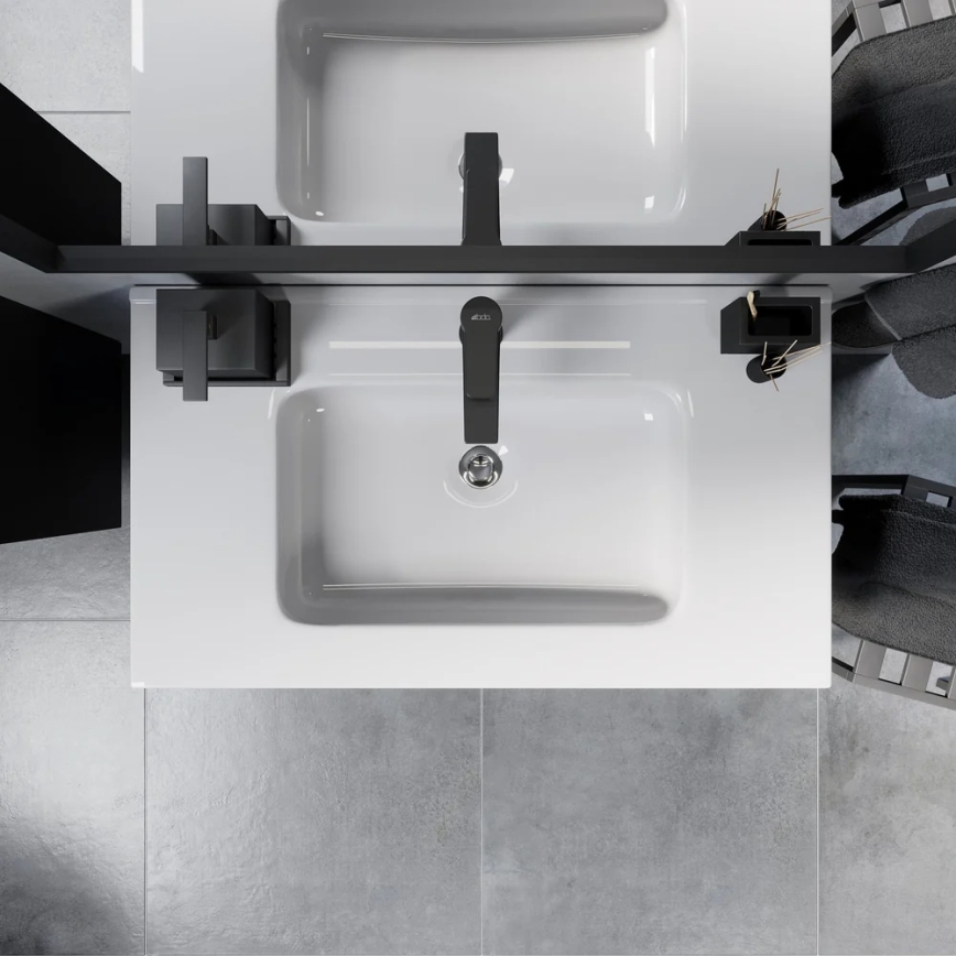 Badmeubel met wastafel MOLDE 80 cm zwart