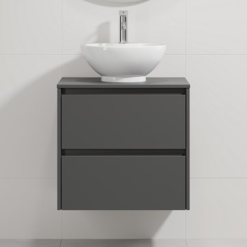 Badmeubel met wastafel TRONDHEIM/DRAMMEN 60x57x46 cm antraciet/wit