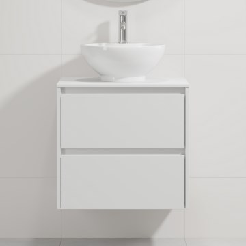 Badmeubel met wastafel TRONDHEIM/DRAMMEN 60x57x46 cm wit