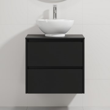 Badmeubel met wastafel TRONDHEIM/DRAMMEN 60x57x46 cm zwart/wit