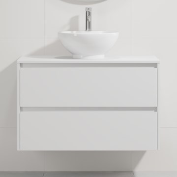 Badmeubel met wastafel TRONDHEIM/DRAMMEN 90x57x46 cm, wit