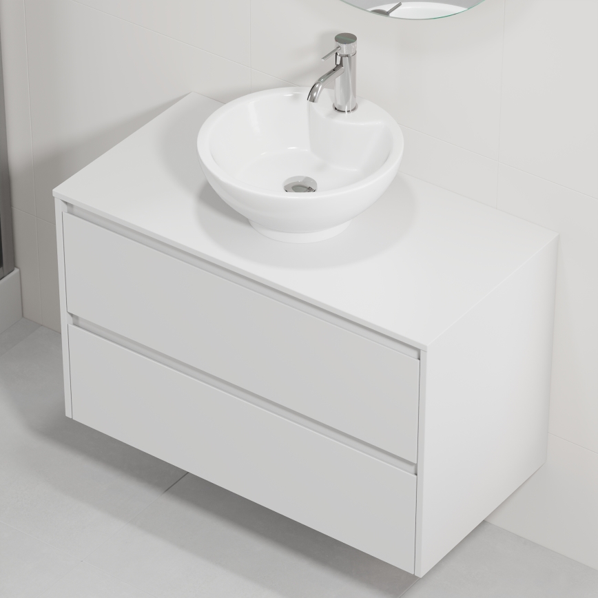 Badmeubel met wastafel TRONDHEIM/DRAMMEN 90x57x46 cm, wit