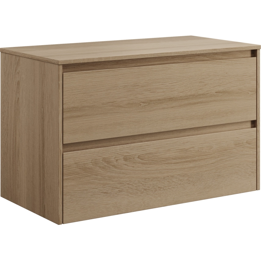 Badmeubel met wastafel TRONDHEIM/LJORDAL 90x57x46 cm eiken/wit