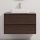 Badmeubel met wastafel TRONDHEIM/LJORDAL 90x57x46 cm notenhout/wit