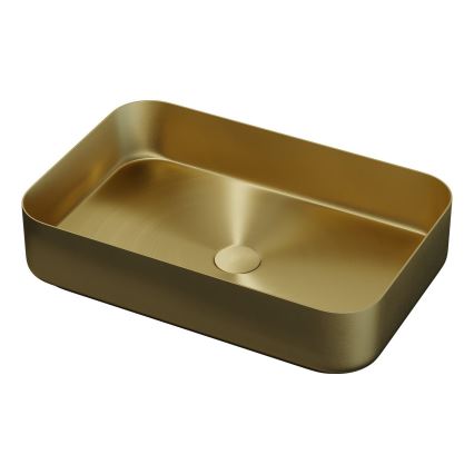 Badmeubel met wastafel TRONDHEIM/LJORDAL 90x57x46 cm wit/messing