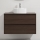 Badmeubel met wastafel TRONDHEIM/VIKEDAL 90x57x46 cm notenhout/wit