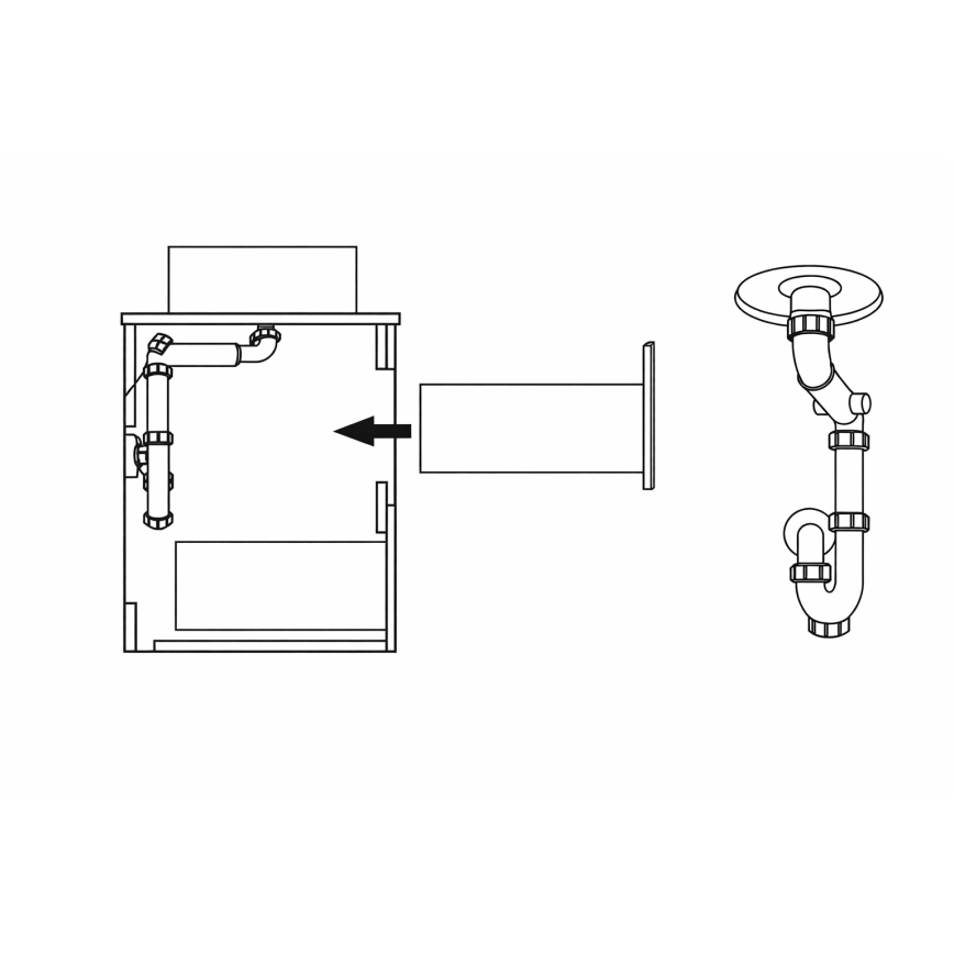 Badmeubel TRONDHEIM voor 60 cm wastafel, wit