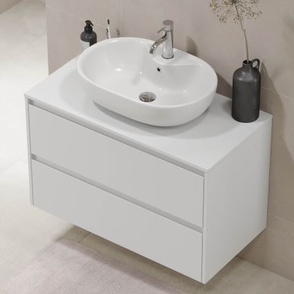 Badmeubel TRONDHEIM voor wastafel 90 x 57 x 46 cm, wit