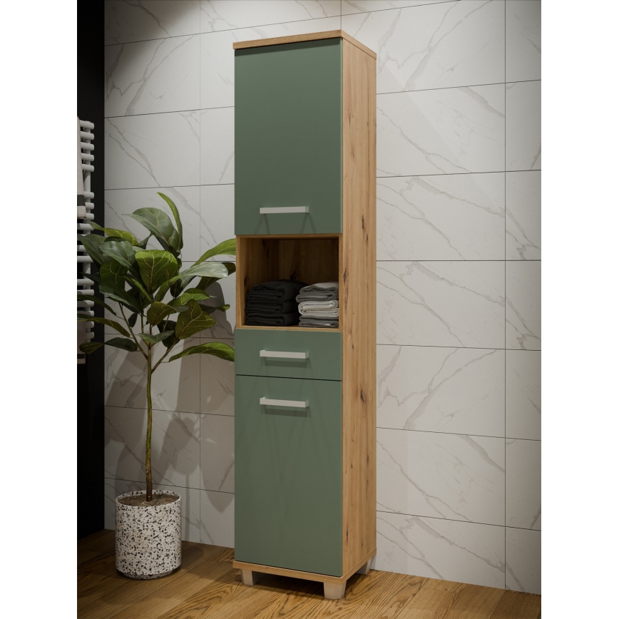 Badmeubel VENOM groen/artisan eik