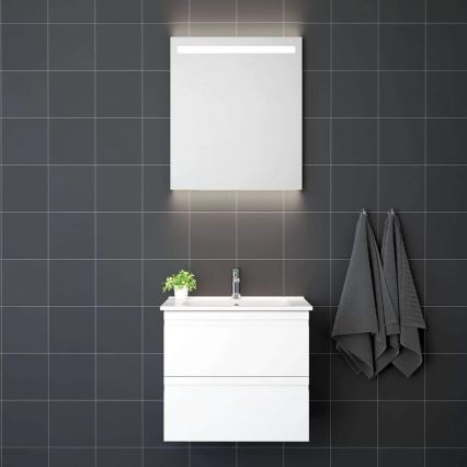 Badmeubel met wastafel VIGO + LED-wandspiegel met randverlichting LED/10W/230V IP44, wit