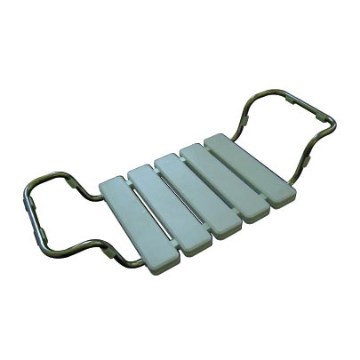 Badzitje voor in bad, 84x13 cm, zilver/wit