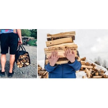 Bag voor haard hout 100x45 cm zwart