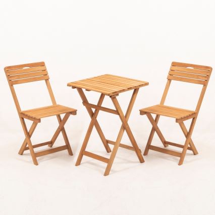 Balkonset met kussens beukenhout