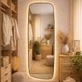 Baltica Design - Badkamerspiegel met achtergrondverlichting STONE CALM LED/15W/230V 2700K 155x50 cm IP65 zwart