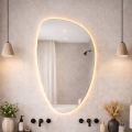 Baltica Design - LED badkamerspiegel voor aan de muur met LED-achtergrondverlichting STONE FLUID LED/15W/230V 2700K 92x55 cm IP65