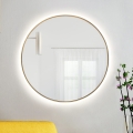Baltica Design - LED badkamerspiegel voor wandmontage met geïntegreerde BRIGHT-LED-achterverlichting, 15W, 230V, 4500K, Ø 100 cm, IP65, goudkleurig