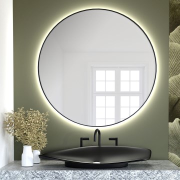 Baltica Design - LED badkamerspiegel voor wandmontage met LED-achtergrondverlichting BRIGHT LED/15W/230V 4500K Ø 60 cm IP65 zwart