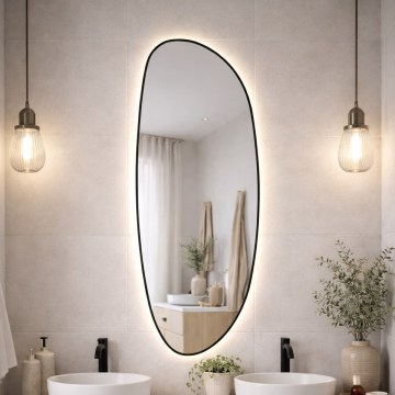 Baltica Design - LED badkamerwandspiegel met geïntegreerde verlichting STONE FLUID LED/15W/230V 4500K 155x50 cm IP65 zwart