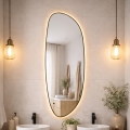 Baltica Design - LED badkamerwandspiegel met ingebouwde verlichting STONE FLUID LED/15W/230V 2700K 155x50 cm IP65 zwart