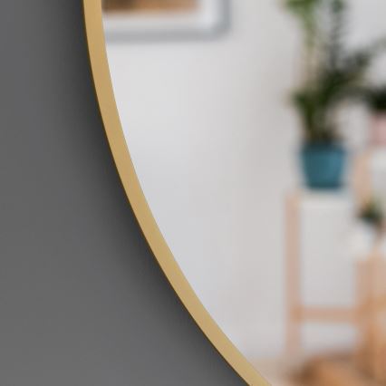 Baltica Design - LED wandspiegel voor de badkamer met geïntegreerde verlichting BRIGHT LED/15W/230V 4500K Ø 90 cm IP65 goudkleurig