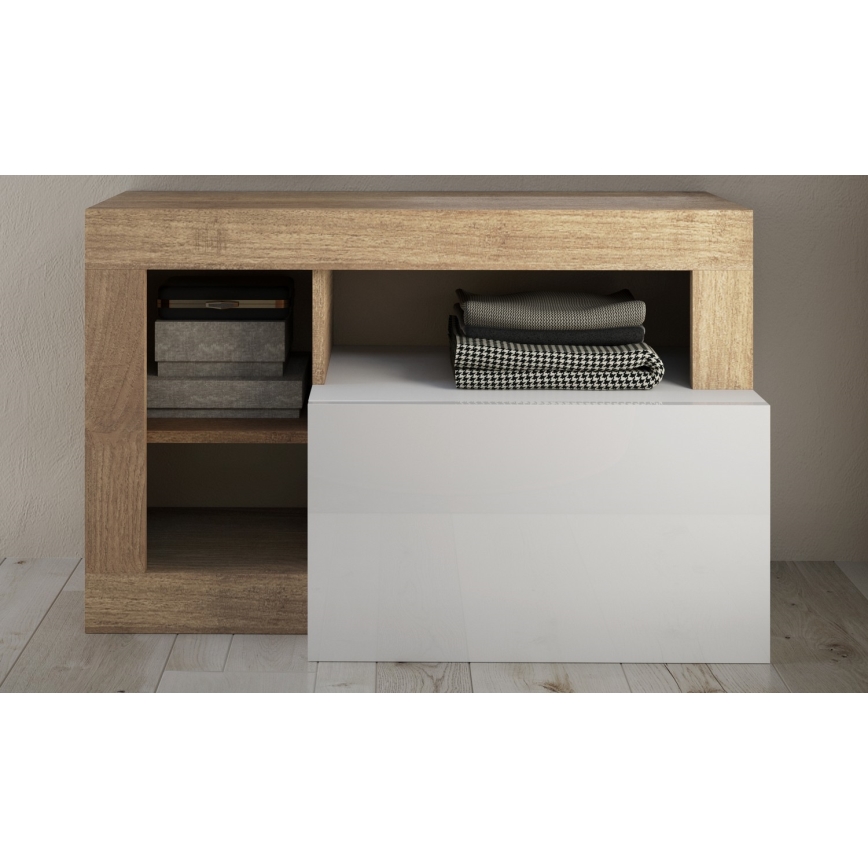 Bank LENOR 91x209 cm wit/bruin
