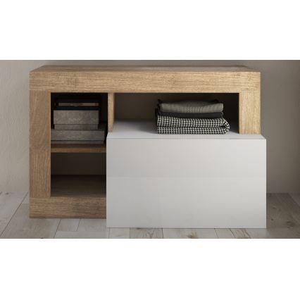 Bank LENOR 91x209 cm wit/bruin