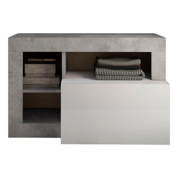 Bank LENOR wit/grijs, beton