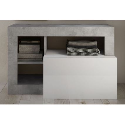 Bank LENOR wit/grijs, beton