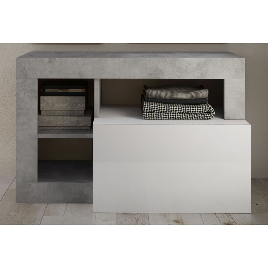 Bank LENOR wit/grijs, beton