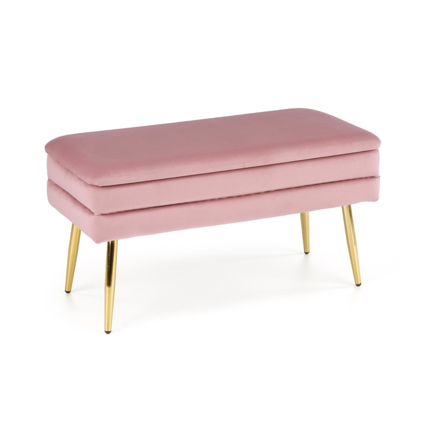 Bank met een opslagruimte VELVA 37x78 cm roze/goud
