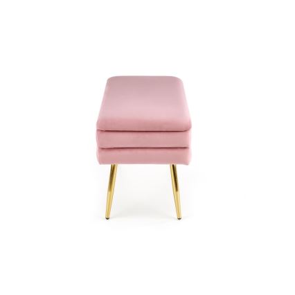 Bank met een opslagruimte VELVA 37x78 cm roze/goud