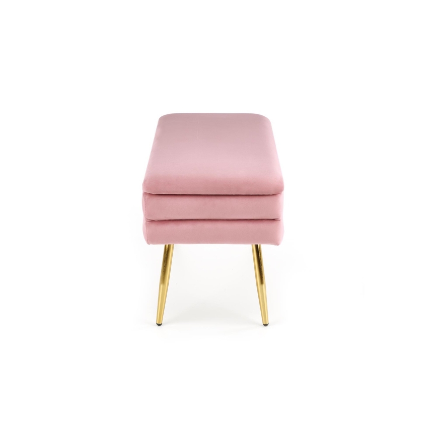 Bank met een opslagruimte VELVA 37x78 cm roze/goud