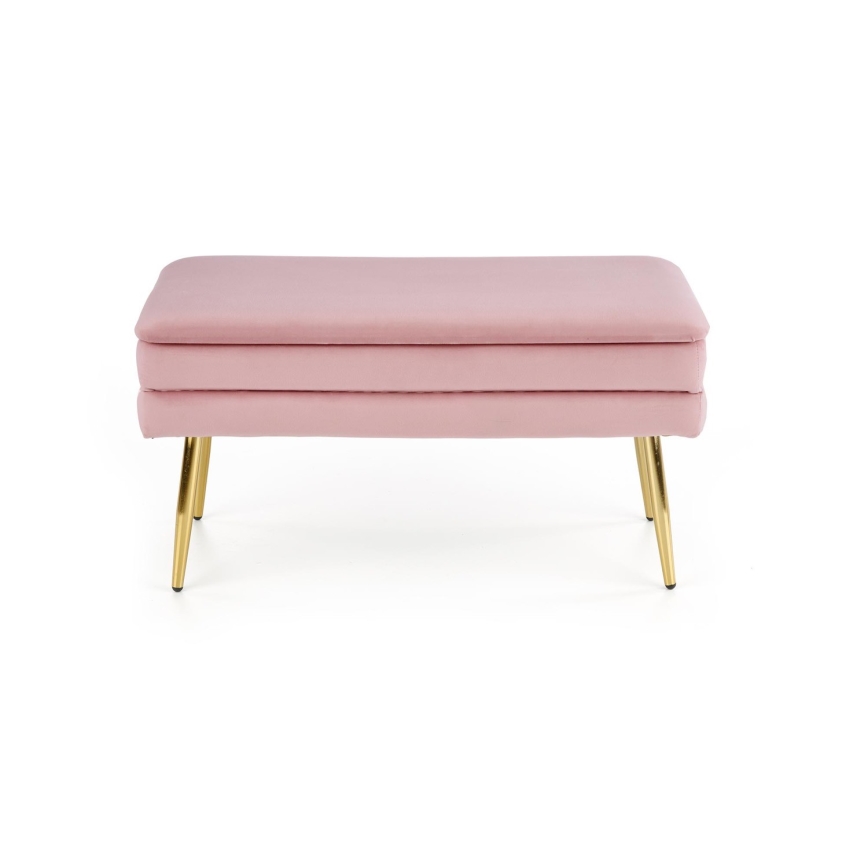 Bank met een opslagruimte VELVA 37x78 cm roze/goud