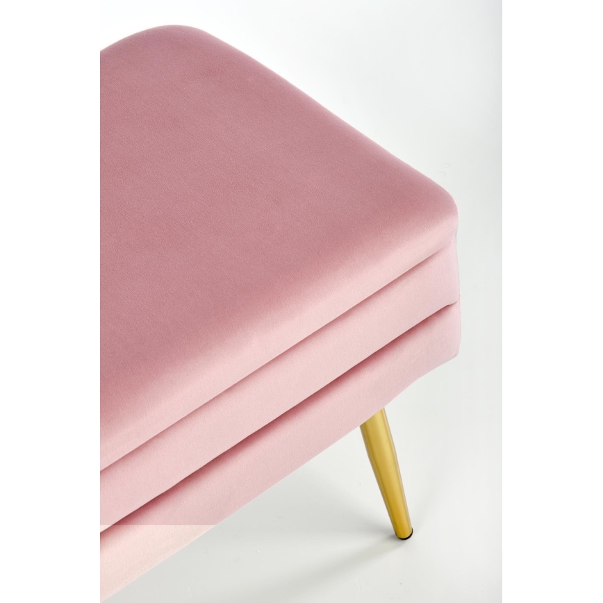 Bank met een opslagruimte VELVA 37x78 cm roze/goud
