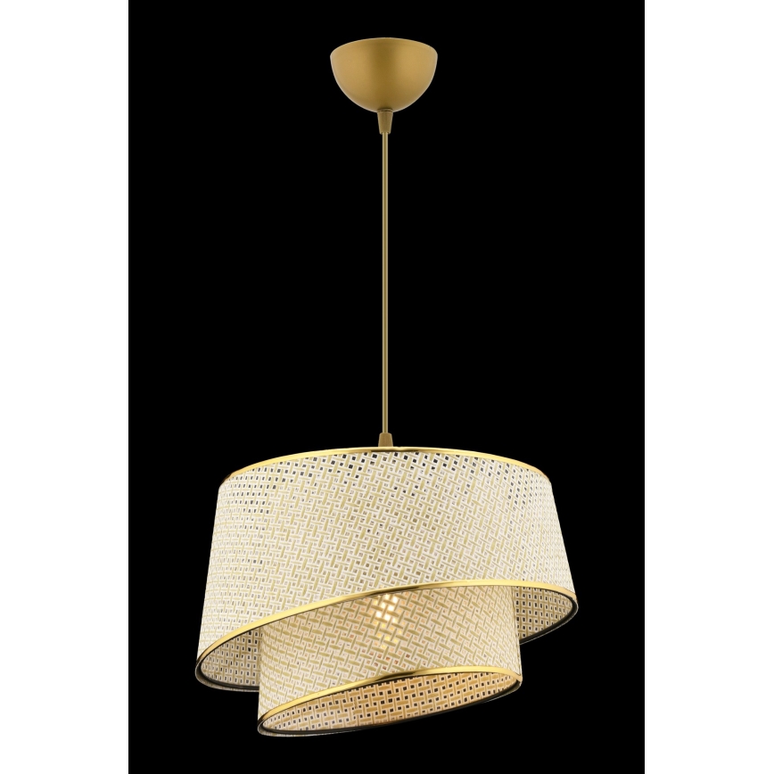 BARETTE 1xE27/60W/230V Crème/Gouden Hanglamp