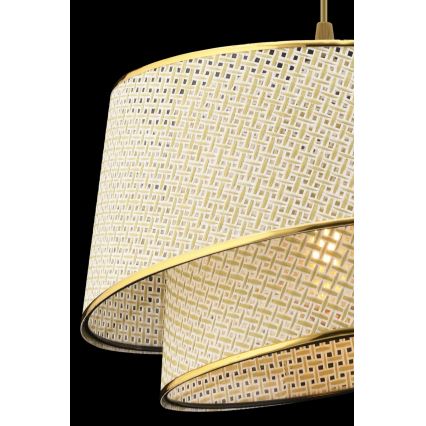 BARETTE 1xE27/60W/230V Crème/Gouden Hanglamp