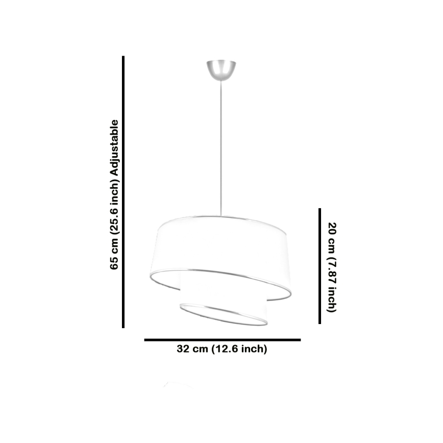 BARETTE 1xE27/60W/230V Crème/Gouden Hanglamp