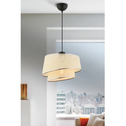 BARETTE Hanglamp 1xE27/60W/230V crème/glanz chrom